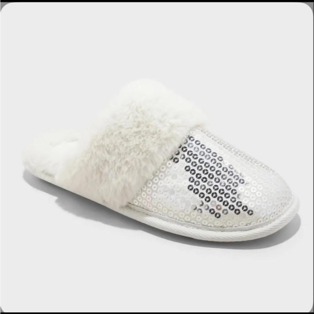 Elegant White‎ Sequin Slippers for Women Made By Auden